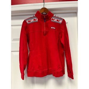 Simply Southern Red Whale Embroidered Quarter Zip Sweatshirt sz S